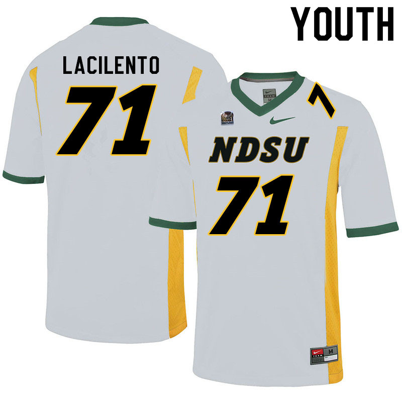 Youth #71 Luke LaCilento North Dakota State Bison College Football Jerseys Sale-White - Click Image to Close